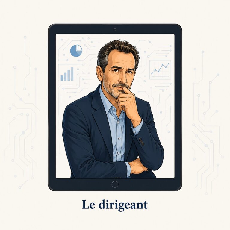 Dirigeant analysant les impacts stratégiques de l’IA